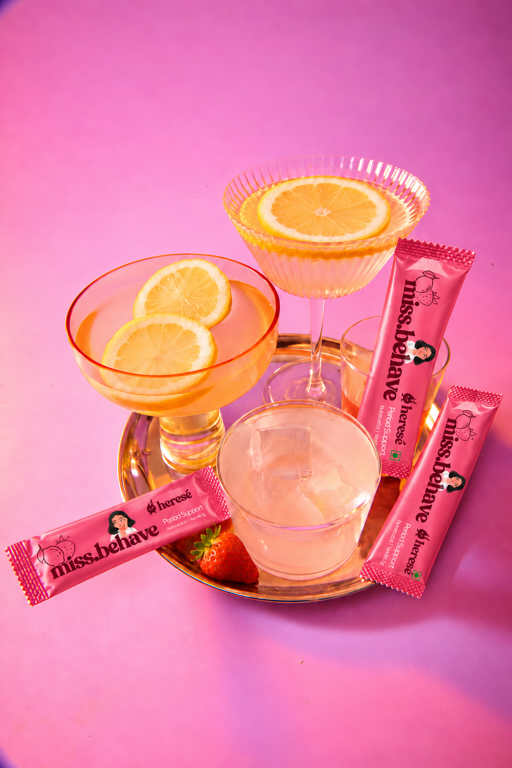 SipSip photography reworked into a pink Heresé editorial